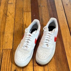 Nike Men's White and Red Sneakers